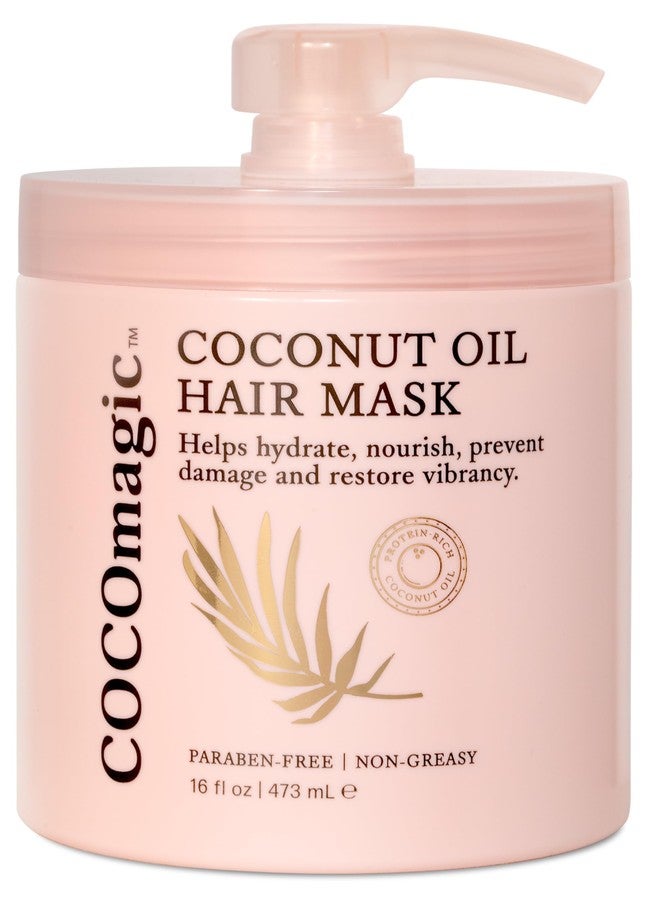 Cocomagic Coconut Oil Hair Mask - Repairs Damage, Prevents Frizz, Restores & Adds Shine | Protein Rich & Extra Hydrating | Paraben Free, Cruelty Free, Made in USA (16 Fl Oz) - Image 1